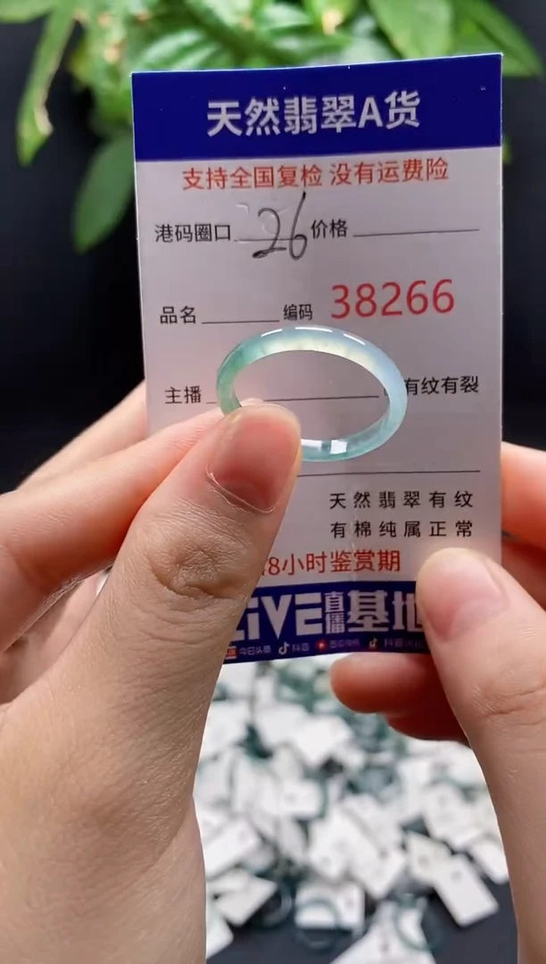 翡翠戒指未镶嵌天然翡翠戒圈8266