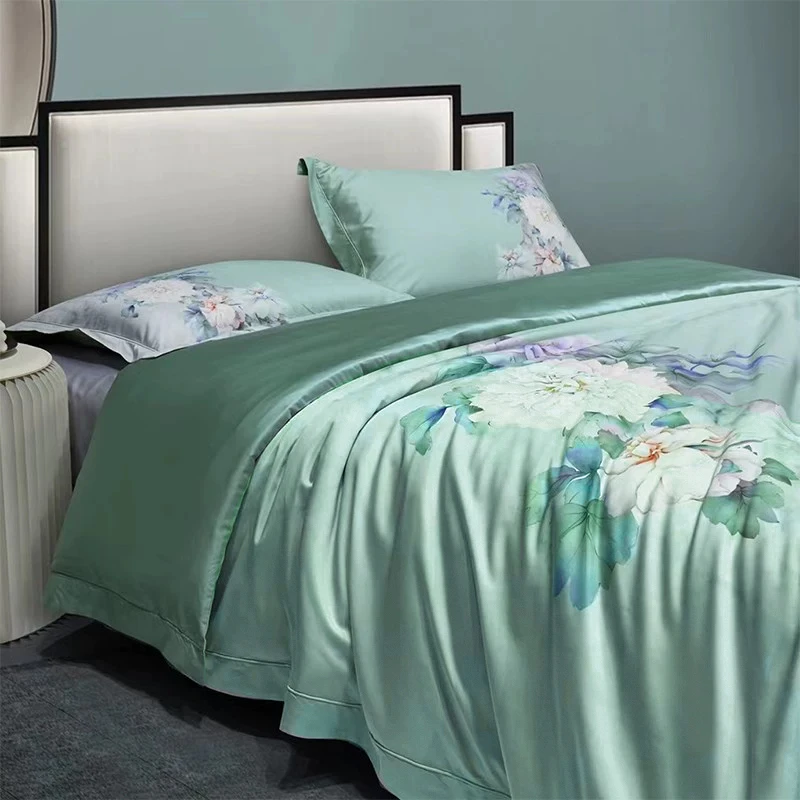 320S柔赛丝高精密数码被套单件-花辰月夕-绿