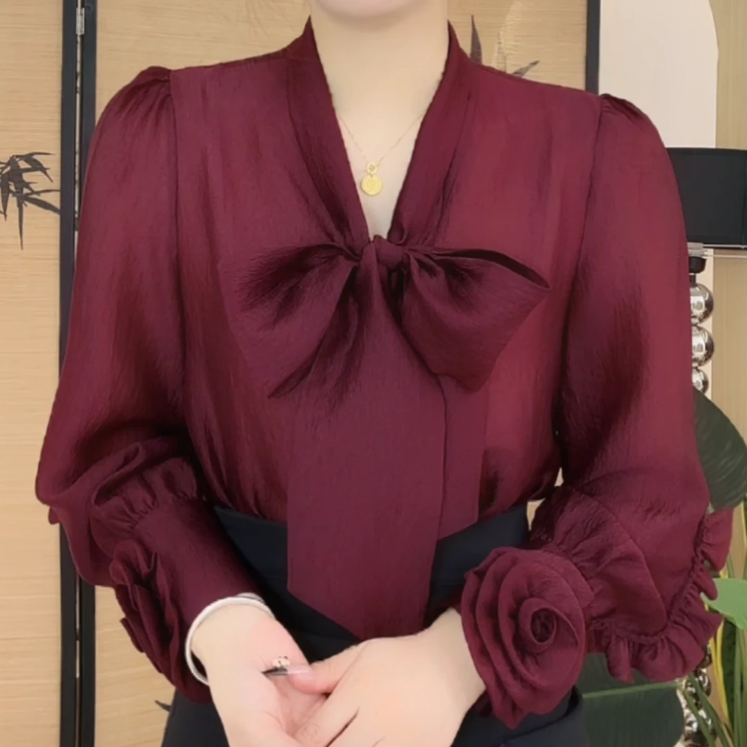 【536】女装法式复古新款衬衫超好看设计感小众洋气时尚小衫
