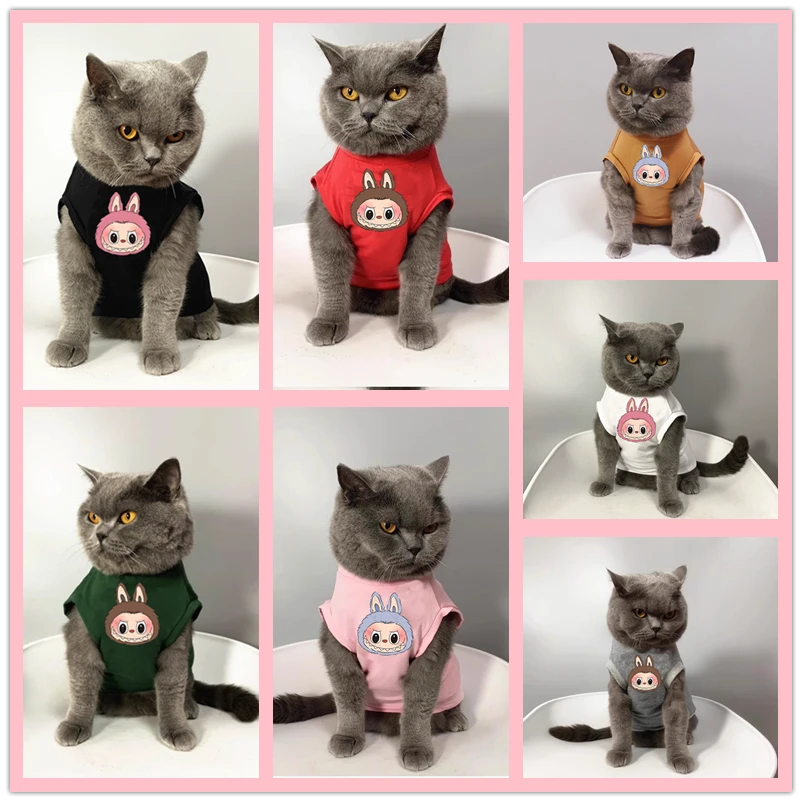 夏季薄无袖T恤猫咪防掉毛衣服宠物泰迪雪纳瑞透气泡泡拉布布