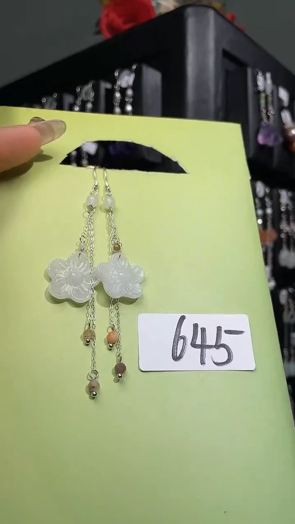 紫晶耳饰银S925镶嵌喜欢拍