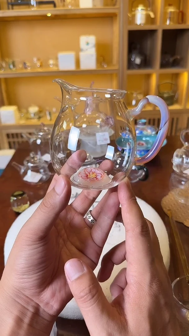 茶杯紫砂花语公杯粉