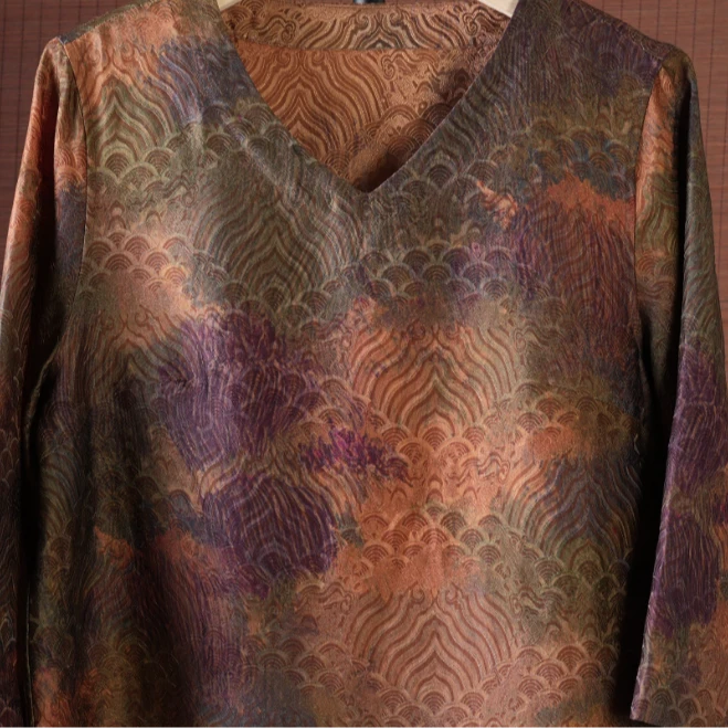 佳 新中式风 24976 柿子染 植物扎染 经典版 上衣L