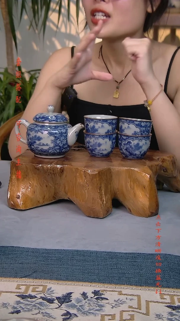 简装家用款5件套 老陶泥开片纹陶瓷茶具