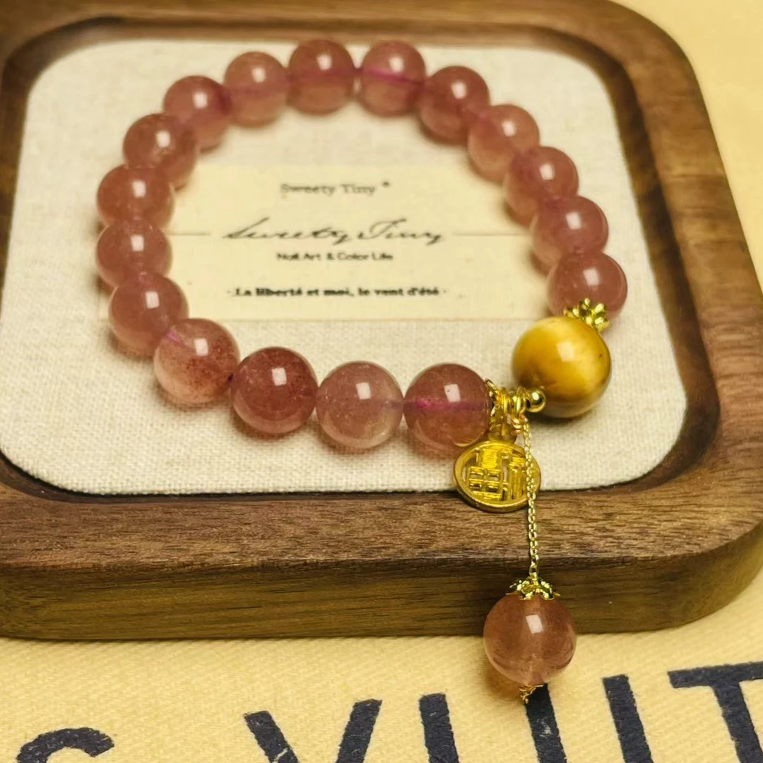 【柒加壹严选】天然草莓晶10mm手串