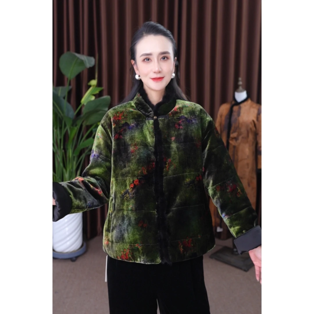 【林典家】5129-1百搭高端丝绒棉服外套