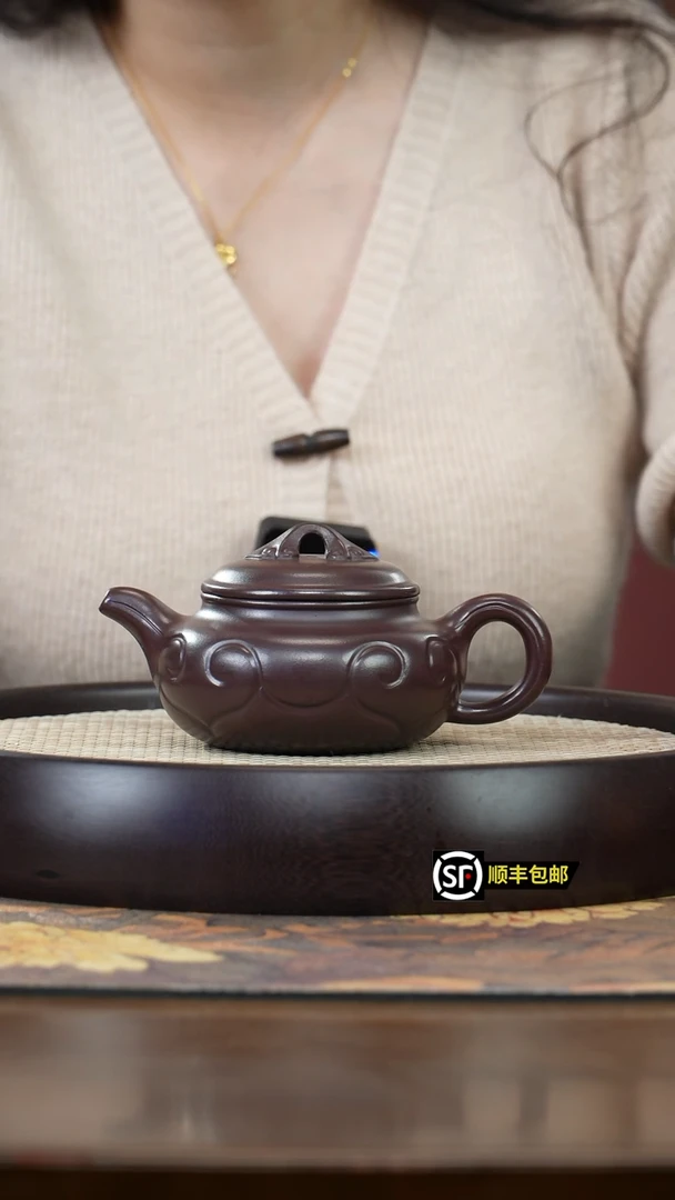 【闪购商品】紫砂茶壶J3976陆建平紫泥如意仿古LLHZ