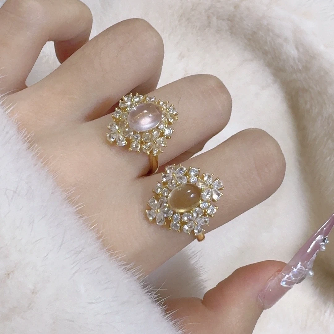 S925银镶嵌水晶戒指