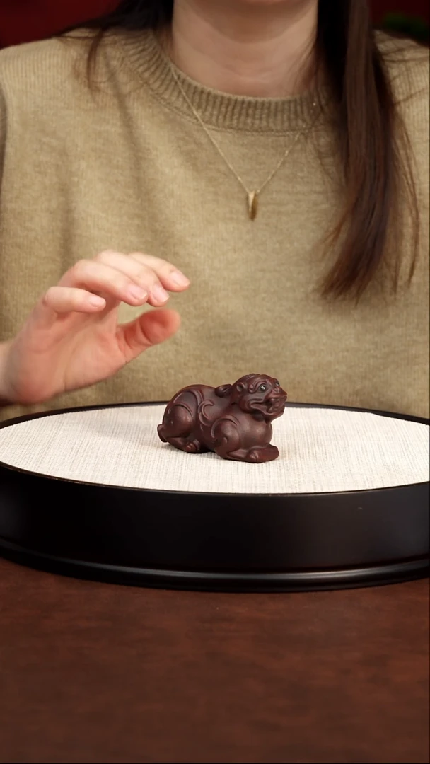 茶壶紫砂全手工茶宠 铁血红砂 貔貅