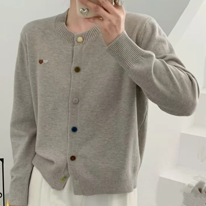 梦燕春秋女时尚百搭气质针织上衣休闲舒适宽松针织开衫AC05B5013D