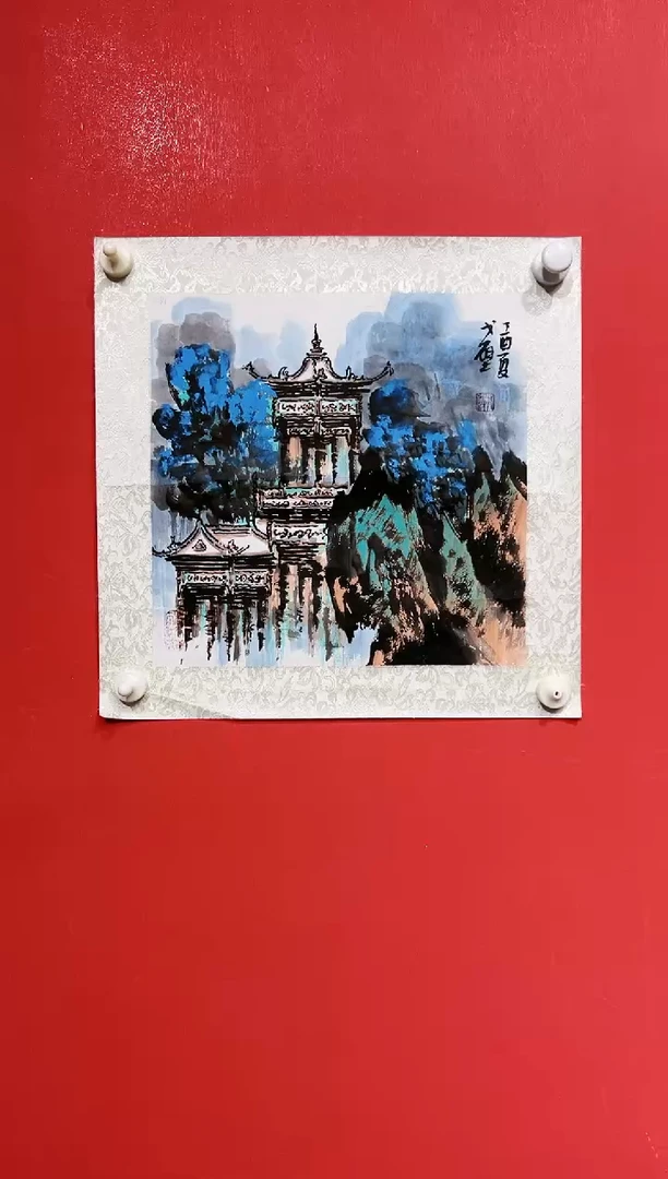 国画戈壁-1平尺-国画作品