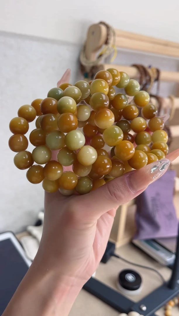 【闪购商品】菩提根/象牙果手串m261玉化苹果12*13mm手串