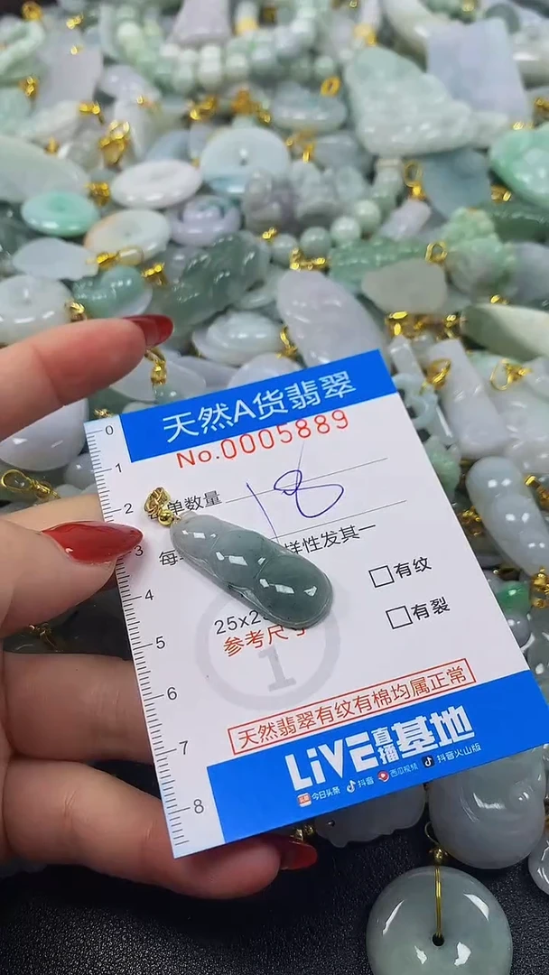 颈饰未镶嵌翡翠净货挂件-5889