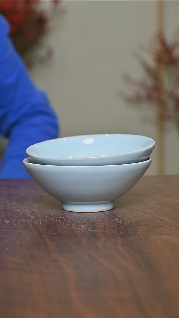 【闪购商品】其他手拉碗 2只 微瑕天青釉 无款