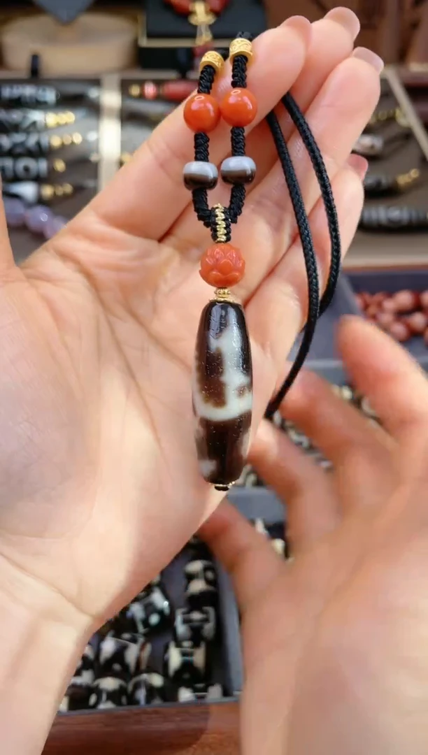 【闪购商品】玛瑙/玉髓颈饰未镶嵌美泓精品黑金乘龙观观颈饰