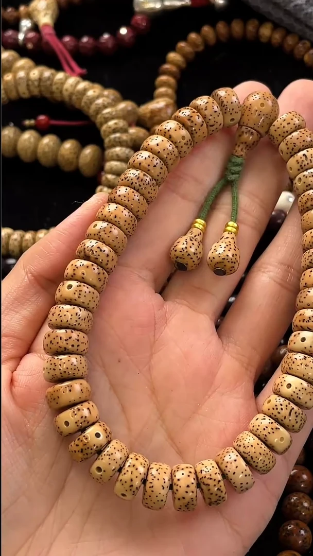 手串星月菩提精工级粉皮浅珀药片11*6手持