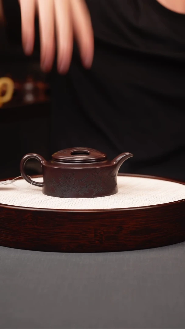 茶壶紫砂紫泥牛盖