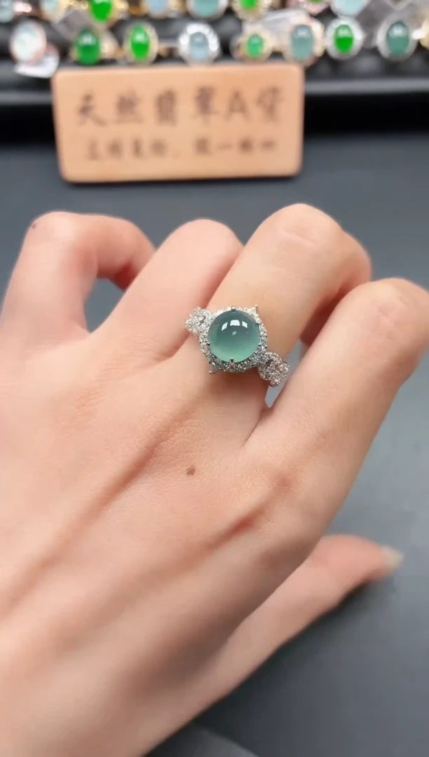 银S925镶嵌戒指翡翠111