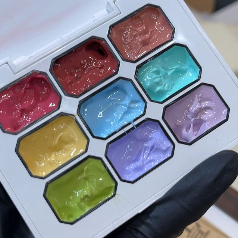 雷尼原创美甲拍拍胶春夏初学者桃之夭夭9色套盒一套流行渐变简约