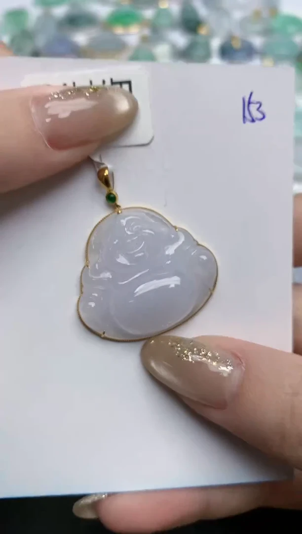 【闪购商品】翡翠颈饰18K金镶嵌天然缅甸翡翠A货