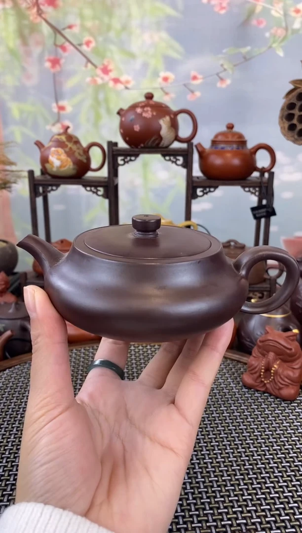 茶壶紫砂茄皮紫泥桑盘