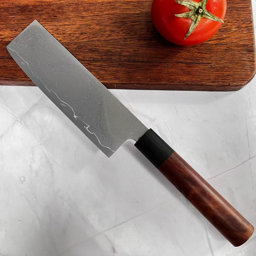 大马士革玫瑰纹家用小菜切水果刀厨师专用锋利刀具 138