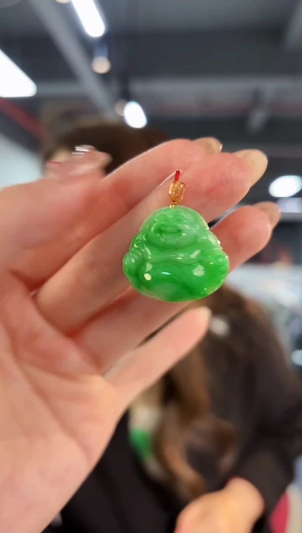 【闪购商品】翡翠颈饰18K金镶嵌缅料A货/支持复检/一件