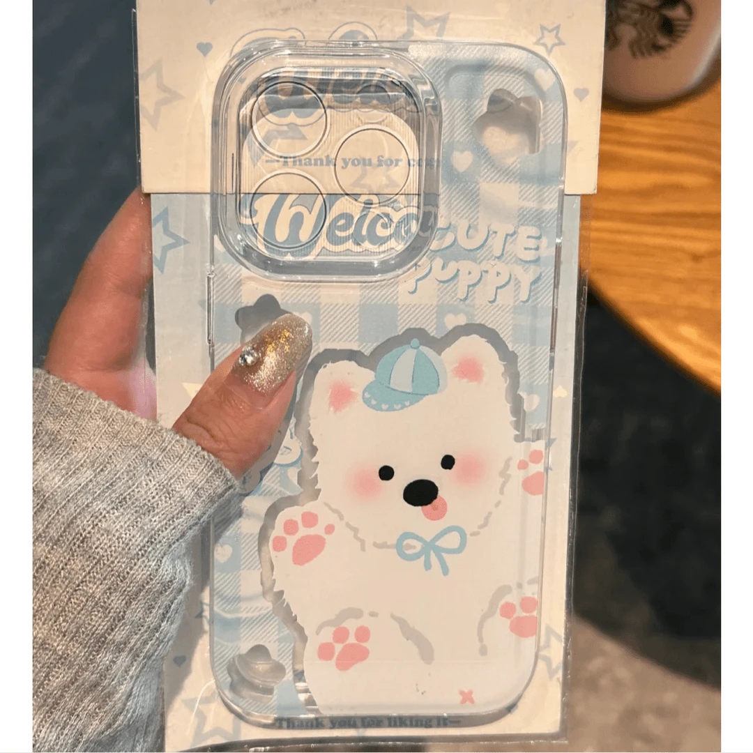 软萌小狗适用苹果13手机壳iphone16pro/15/14/12小米vivo华为oppo