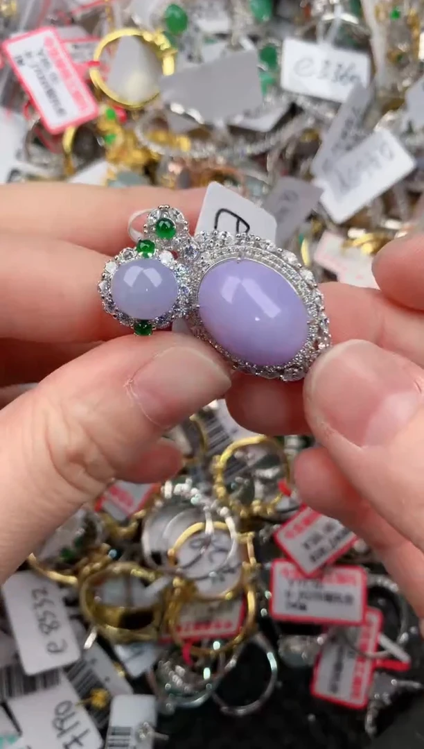 银S925镶嵌戒指翡翠111          3