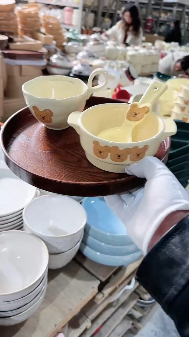 【闪购商品】瓷片3件套 熊 微瑕凑满20元包邮