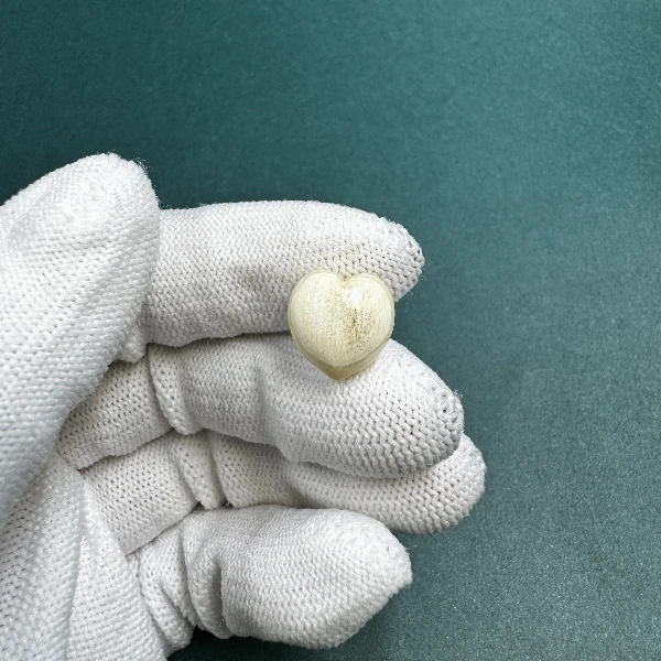 N1096天然猛犸牙爱心配饰 支持鉴定 假一罚四