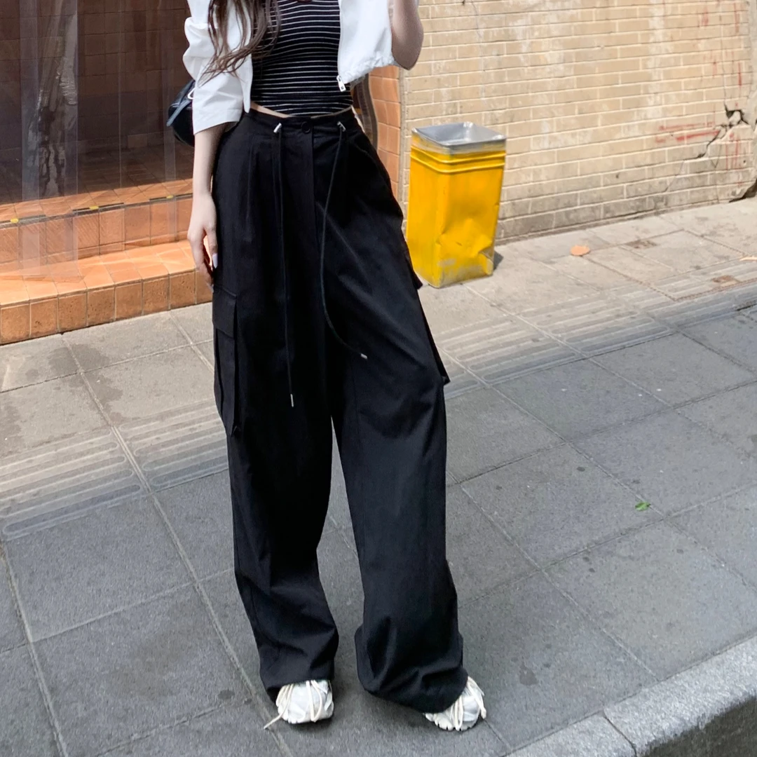 媛媛【特种兵】夏季小众宽松设计感抽绳工装休闲裤#K1015
