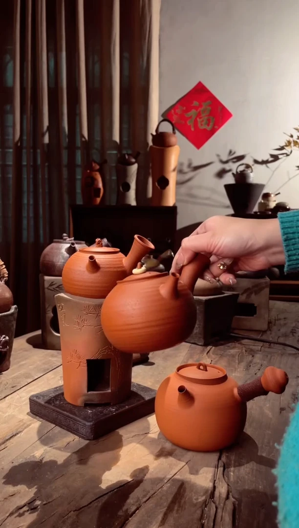 【闪购商品】壶潮州红泥粗砂龙蛋侧把