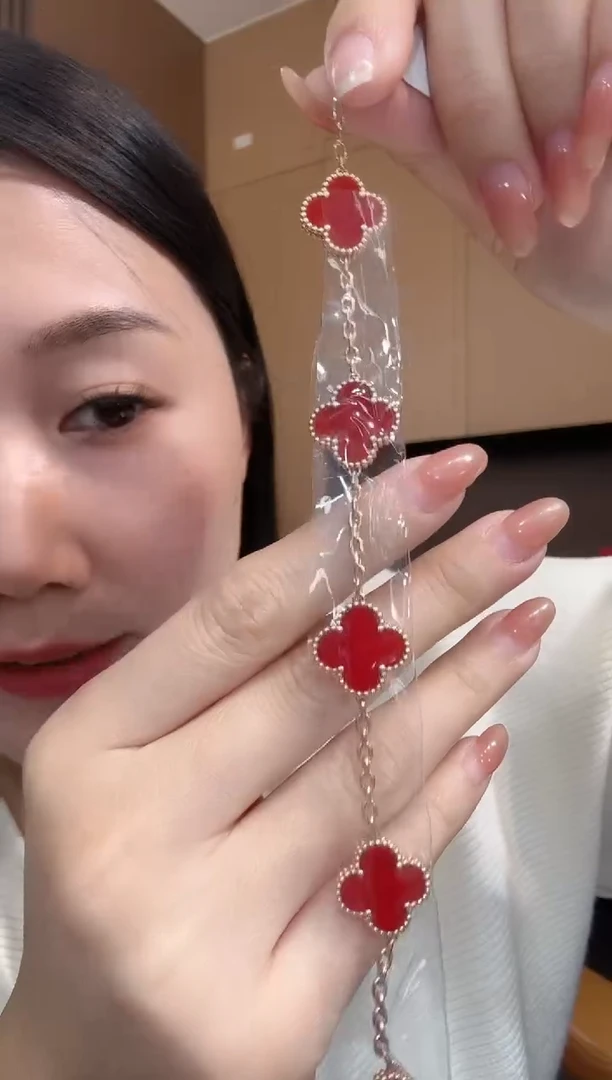 【闪购商品】玛瑙/玉髓手链18K金镶嵌红色k黄，五花手链GHJ