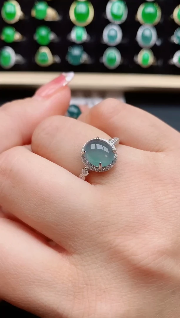 【闪购商品】翡翠戒指银S925镶嵌855005