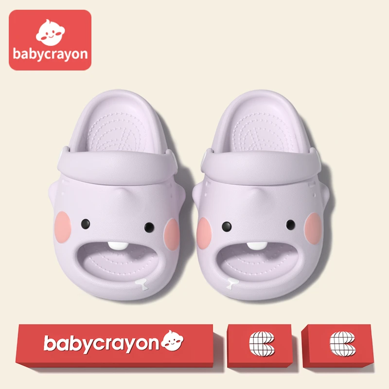 babycrayon儿童拖鞋女童萌牙鲨2025新款夏季防滑中小童绑带凉拖鞋