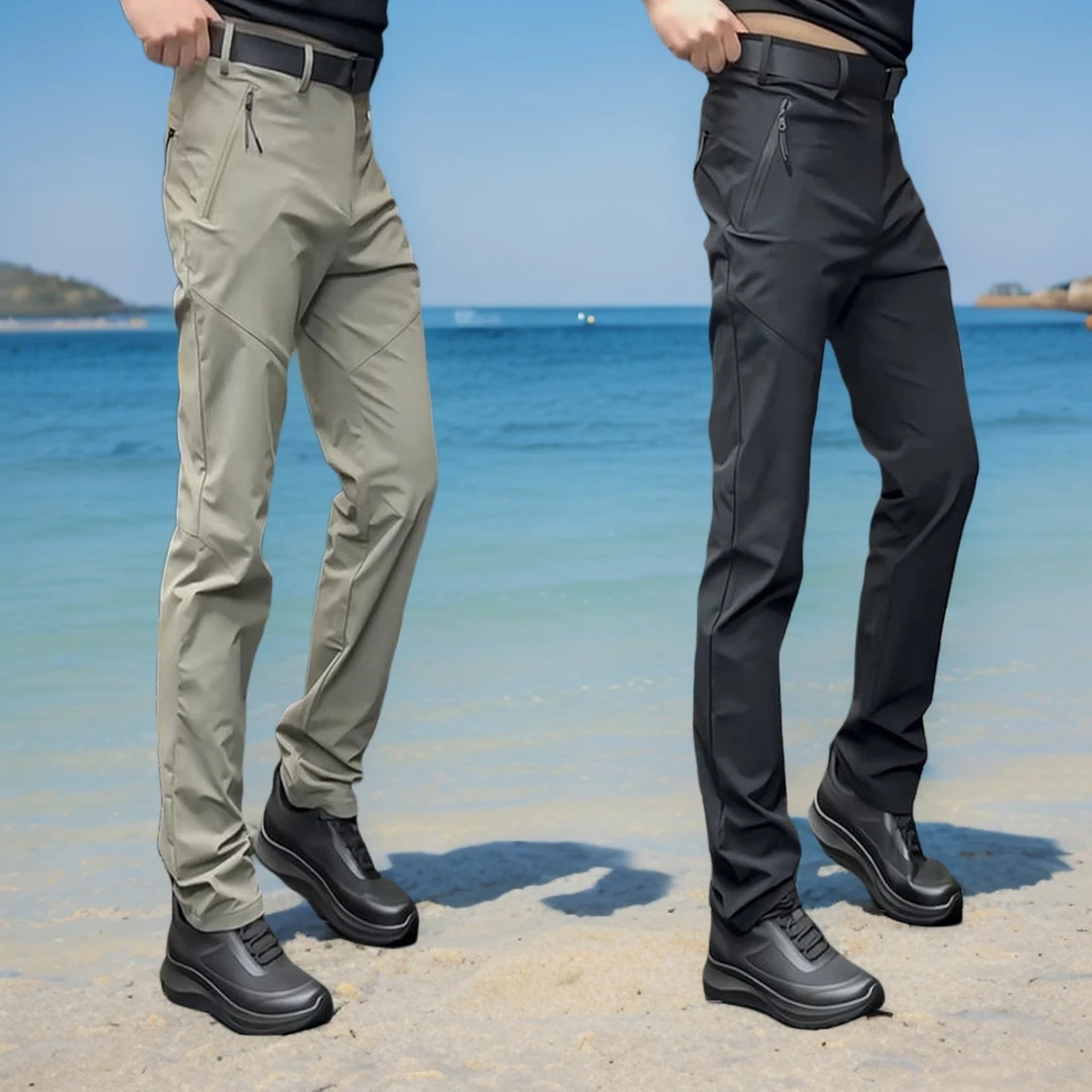 秋冬直筒冲锋裤户外防风工装裤男士潮流百搭长裤修身软壳休闲裤男