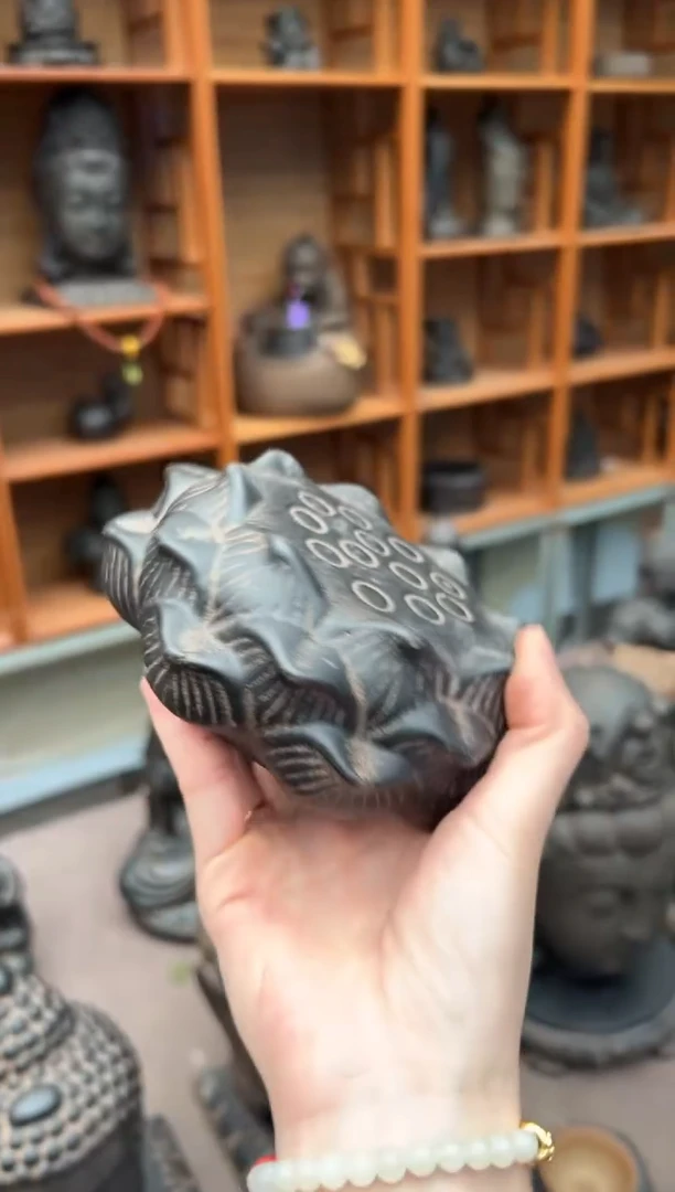 陶土【火山泥】莲蓬实心底座