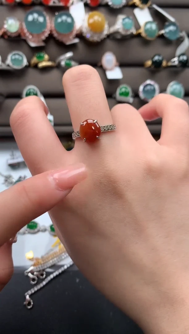 【闪购商品】翡翠戒指银S925镶嵌61541