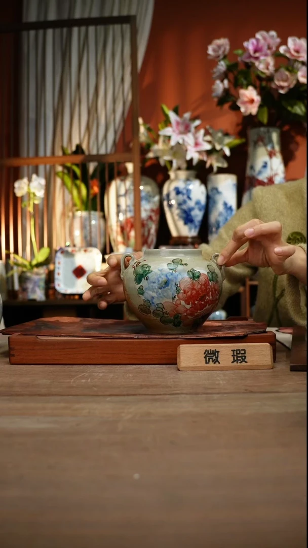 当代景德镇设计师釉下手绘陶瓷花瓶