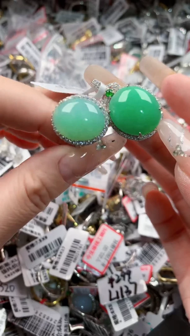 银S925镶嵌戒指翡翠101010---10