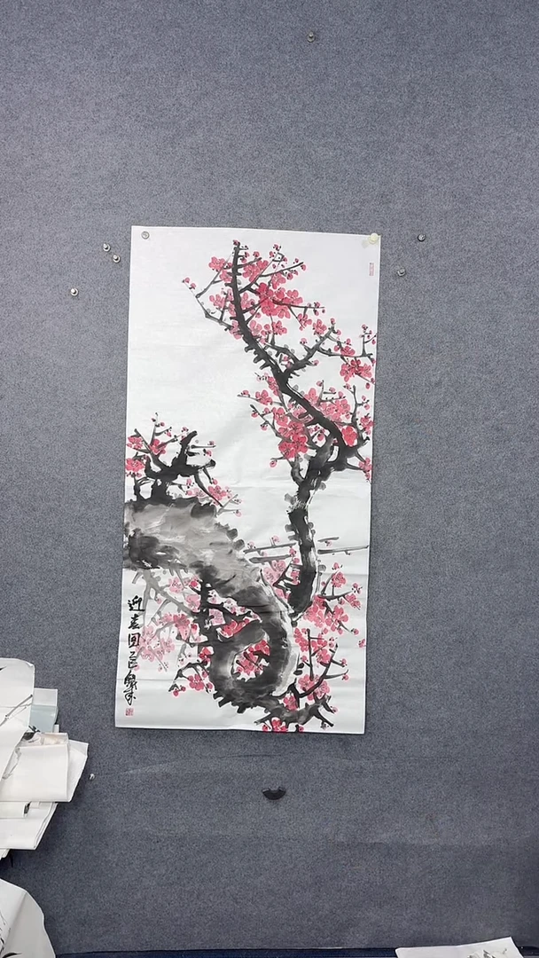 国画136*68吴铁成作品