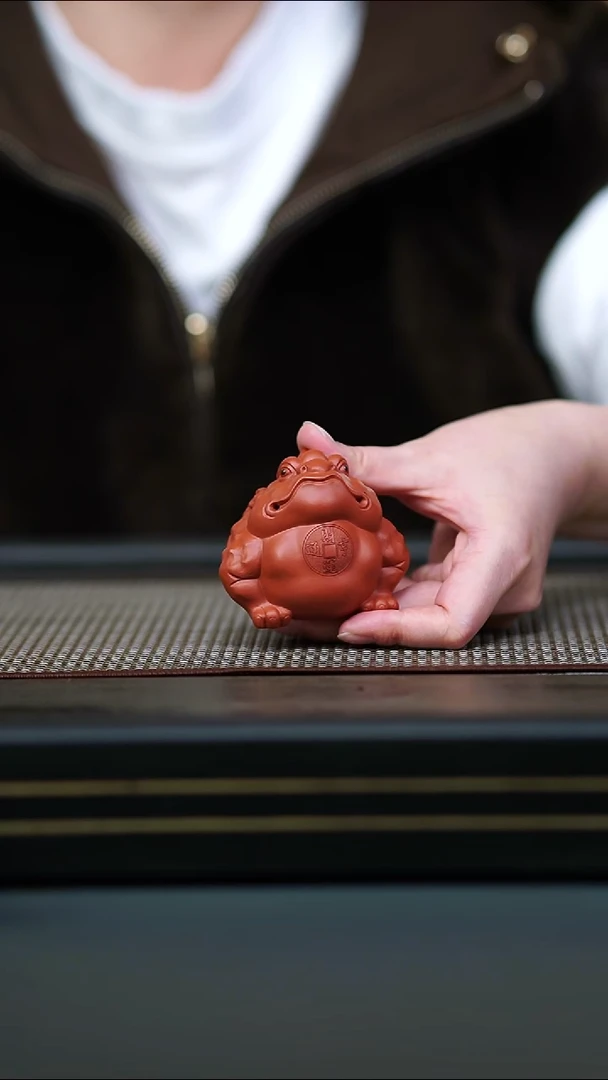 茶壶紫砂朱泥茶宠小金蟾