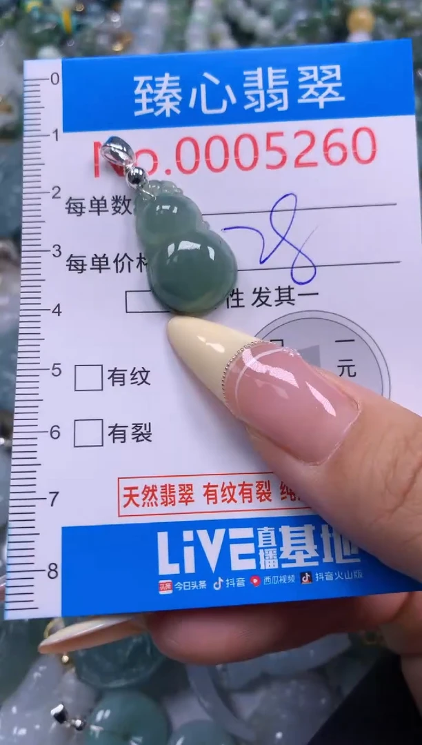 翡翠未镶嵌颈饰含绳0005260