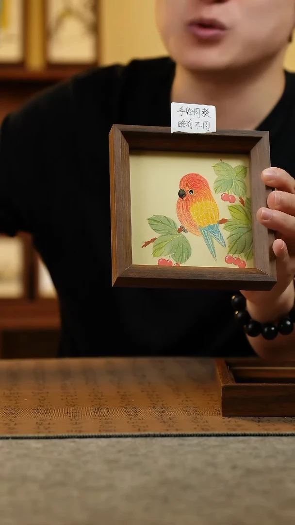 国画14*14纯手绘国风国画摆台