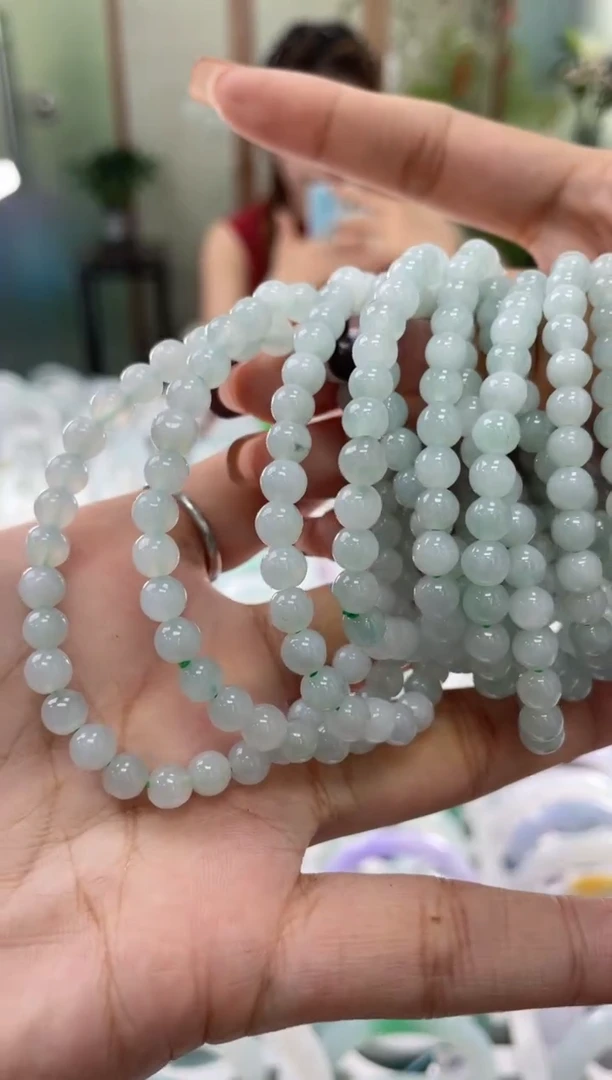 未镶嵌手串翡翠圆珠卡5-6    多样性发货发一件