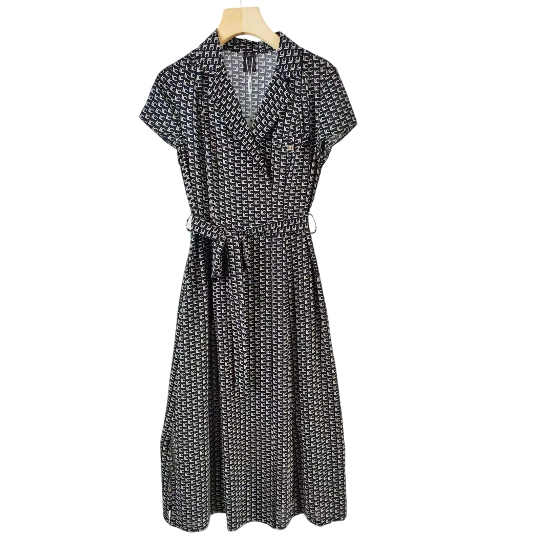 【W8522黑色】MYY2025时尚百搭洋气夏中长款连衣裙