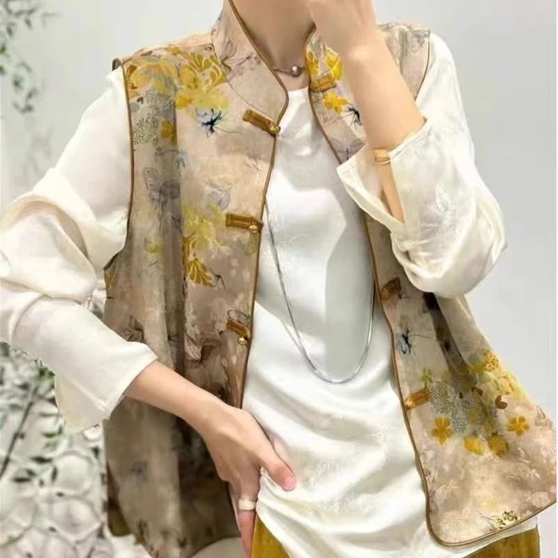 新中式国风复古盘扣百搭马甲