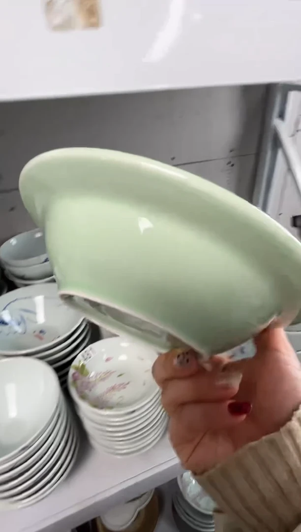 明舟微瑕福利梅青7寸宽边脸盆（单只装）