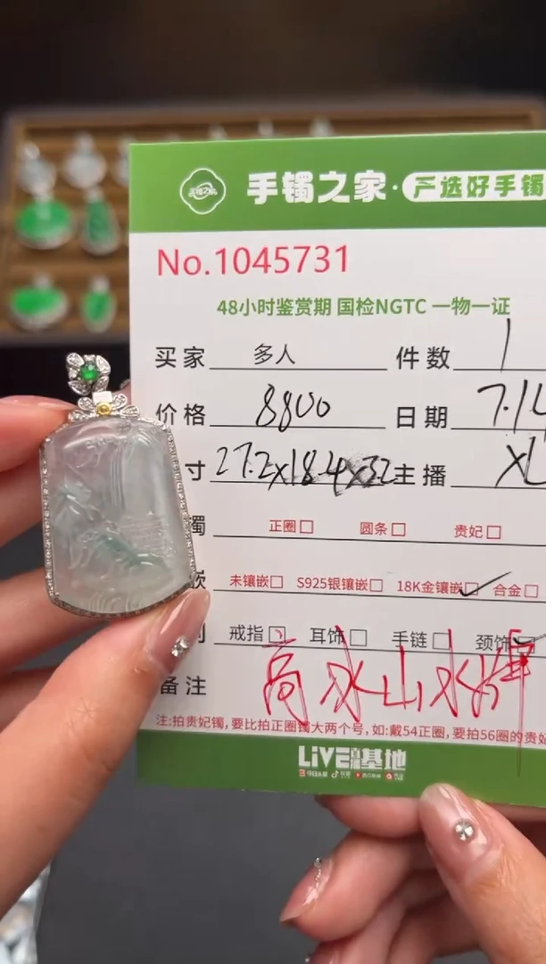 翡翠18K金镶嵌颈饰多人